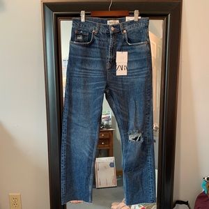 Zara | Jeans | Nwt Zara Premium Hw Kick In Serenity Blue Jeans | Poshmark